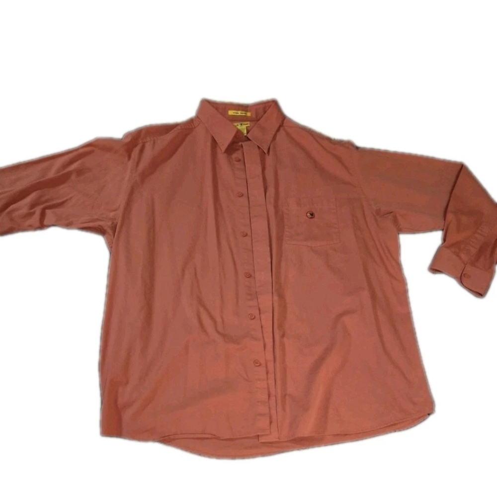 Vintage Duck Head Men's Terracotta Button-Down Shirt